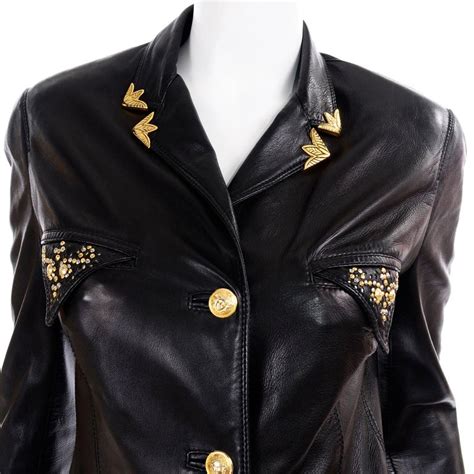 versace vintage leather jacket